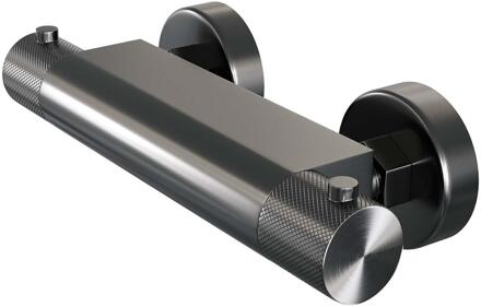 Brauer Gunmetal Carving - Opbouw Douche Thermostaatkraan - Gunmetal Geborsteld PVD