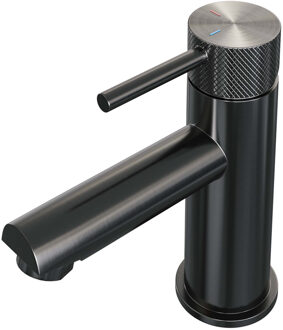 Brauer Gunmetal carving Wastafelmengkraan opbouw - laag - model a - PVD - geborsteld gunmetal 5-GM-001-HD6 Gunmetal geborsteld PVD (antraciet)
