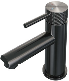 Brauer Gunmetal carving Wastafelmengkraan opbouw - laag - model a - PVD - geborsteld gunmetal 5-GM-001-HD6 Gunmetal geborsteld PVD (antraciet)