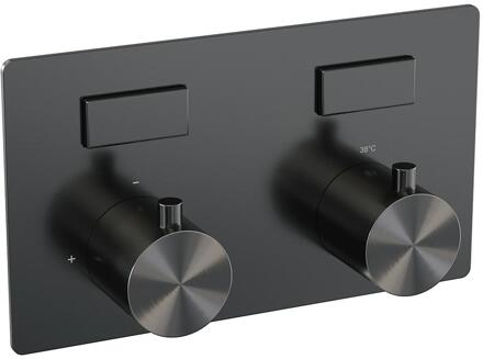 Brauer Gunmetal Edition - 2 weg - Inbouwthermostaat - Drukknoppen - In/afbouwdelen - Gunmetal Geborsteld PVD