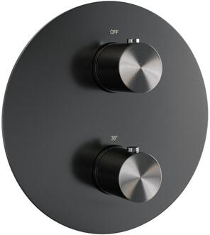 Brauer Gunmetal Edition - 3 Weg - Inbouwthermostaat - Rond - In/afbouwdelen - Gunmetal Geborsteld PVD
