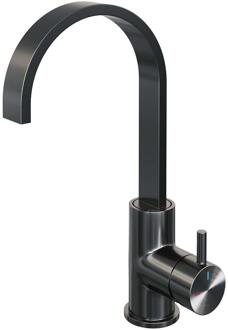 Brauer Gunmetal Edition Hoge Opbouw Wastafelmengkraan met Draaibare Platte Uitloop Model B Gunmetal Geborsteld PVD