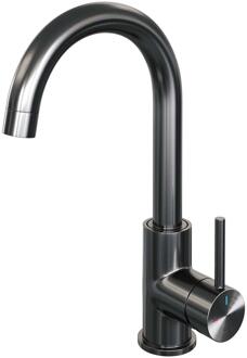 Brauer Gunmetal Edition Hoge Opbouw Wastafelmengkraan met Draaibare Ronde Uitloop Model A Gunmetal Geborsteld PVD