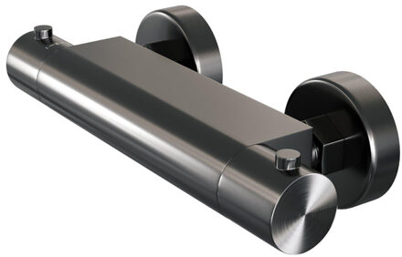 Brauer Gunmetal Edition Thermostaatkraan opbouw - 2 gladde knoppen - PVD - geborsteld gunmetal 5-GM-234 Gunmetal geborsteld PVD (antraciet)