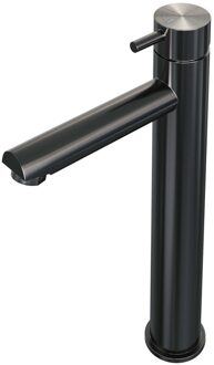 Brauer Gunmetal Edition Wastafelmengkraan opbouw - hoog - model b - PVD - geborsteld gunmetal 5-GM-002-HD5 Gunmetal geborsteld PVD (antraciet)