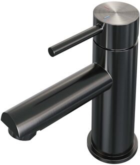 Brauer Gunmetal Edition Wastafelmengkraan opbouw - laag - model a - PVD - geborsteld gunmetal 5-GM-001 Gunmetal geborsteld PVD (antraciet)