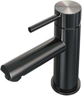 Brauer Gunmetal Edition Wastafelmengkraan opbouw - laag - model a - PVD - geborsteld gunmetal 5-GM-001 Gunmetal geborsteld PVD (antraciet)