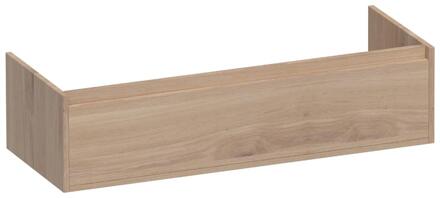 Brauer Hope - Onderkast - 120 cm - met 1 Softclose Lades Greeploos en 2 Sifon Uitsparingen Lamellen Eiken Naturel