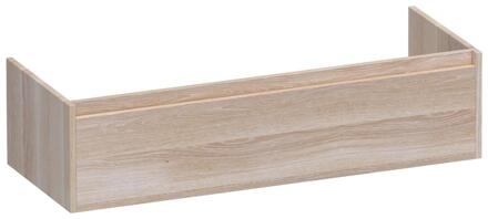 Brauer Hope - Onderkast - 120 cm - met 1 Softclose Lades Greeploos en 2 Sifon Uitsparingen Lamellen Eiken Wit