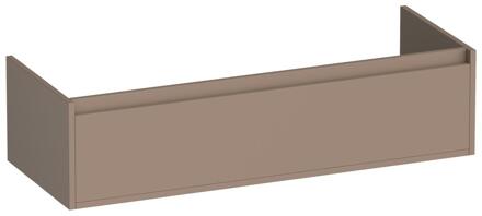 Brauer Hope - Onderkast - 120 cm - met 1 Softclose Lades Greeploos en 2 Sifon Uitsparingen Mat Mokka