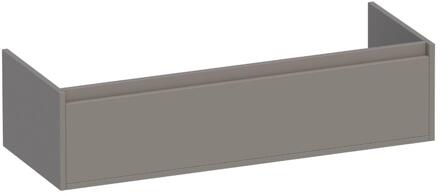 Brauer Hope - Onderkast - 120 cm - met 1 Softclose Lades Greeploos en 2 Sifon Uitsparingen Mat Taupe