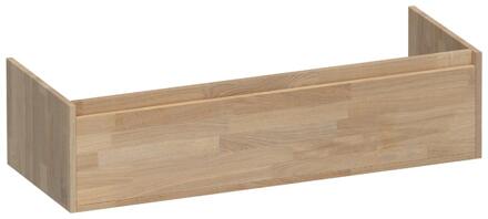 Brauer Hope - Onderkast - 120 cm - met 1 Softclose Lades Greeploos en 2 Sifon Uitsparingen Vingerlas Eiken Grijs