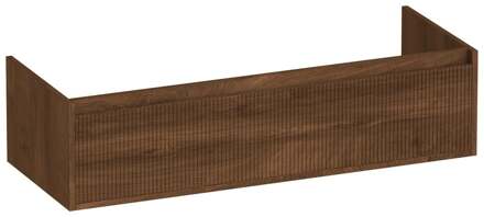 Brauer Hope Wavy - Onderkast - 120 cm - met 1 Softclose Lades Greeploos en 2 Sifon Uitsparingen Forest Cacao