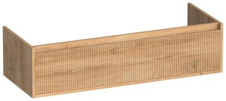 Brauer Hope Wavy - Onderkast - 120 cm - met 1 Softclose Lades Greeploos en 2 Sifon Uitsparingen Forest Tan