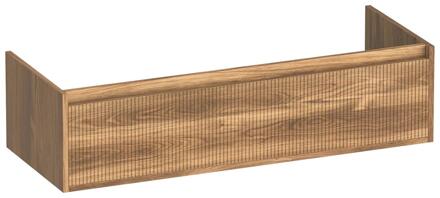 Brauer Hope Wavy - Onderkast - 120 cm - met 1 Softclose Lades Greeploos en 2 Sifon Uitsparingen Honey