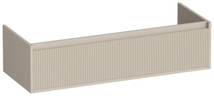 Brauer Hope Wavy - Onderkast - 120 cm - met 1 Softclose Lades Greeploos en 2 Sifon Uitsparingen Mat Beige