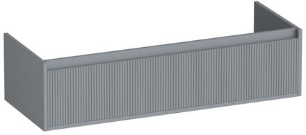Brauer Hope Wavy - Onderkast - 120 cm - met 1 Softclose Lades Greeploos en 2 Sifon Uitsparingen Mat Grijs