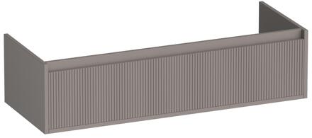 Brauer Hope Wavy - Onderkast - 120 cm - met 1 Softclose Lades Greeploos en 2 Sifon Uitsparingen Mat Taupe