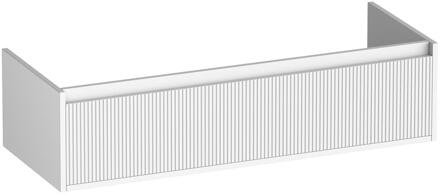 Brauer Hope Wavy - Onderkast - 120 cm - met 1 Softclose Lades Greeploos en 2 Sifon Uitsparingen Mat Wit