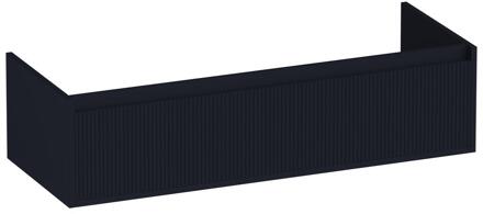 Brauer Hope Wavy - Onderkast - 120 cm - met 1 Softclose Lades Greeploos en 2 Sifon Uitsparingen Mat Zwart