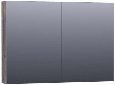Brauer Impress Deluxe Spiegelkast - 100 cm - met interne en externe Verlichting - 2 Dubbelzijdige Spiegeldeuren - Driftwood
