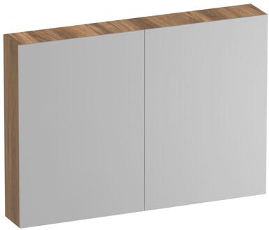 Brauer Impress Deluxe Spiegelkast - 100 cm - met interne en externe Verlichting - 2 Dubbelzijdige Spiegeldeuren - Honey