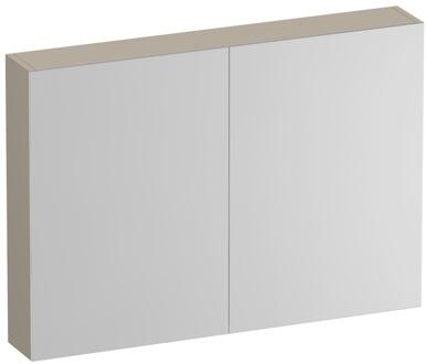 Brauer Impress Deluxe Spiegelkast - 100 cm - met interne en externe Verlichting - 2 Dubbelzijdige Spiegeldeuren - Mat Beige