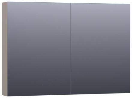 Brauer Impress Deluxe Spiegelkast - 100 cm - met interne en externe Verlichting - 2 Dubbelzijdige Spiegeldeuren - Mat Taupe