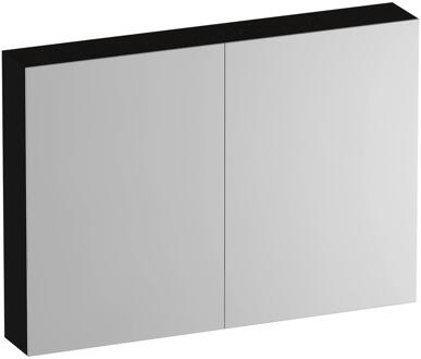 Brauer Impress Deluxe Spiegelkast - 100 cm - met interne en externe Verlichting - 2 Dubbelzijdige Spiegeldeuren - Timber Black