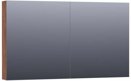 Brauer Impress Deluxe Spiegelkast - 120 cm - met interne en externe Verlichting - 2 Dubbelzijdige Spiegeldeuren - Forest Cacao