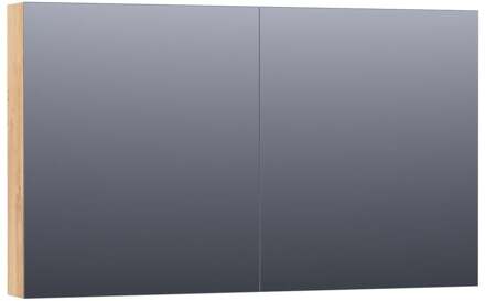 Brauer Impress Deluxe Spiegelkast - 120 cm - met interne en externe Verlichting - 2 Dubbelzijdige Spiegeldeuren - Forest Tan