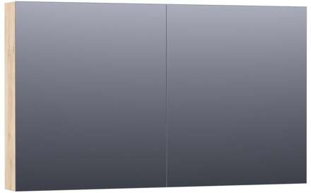 Brauer Impress Deluxe Spiegelkast - 120 cm - met interne en externe Verlichting - 2 Dubbelzijdige Spiegeldeuren - Forest Wheat