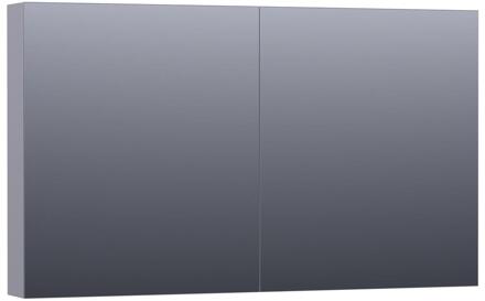 Brauer Impress Deluxe Spiegelkast - 120 cm - met interne en externe Verlichting - 2 Dubbelzijdige Spiegeldeuren - Mat Grijs