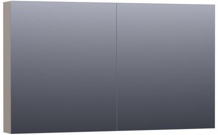 Brauer Impress Deluxe Spiegelkast - 120 cm - met interne en externe Verlichting - 2 Dubbelzijdige Spiegeldeuren - Mat Taupe