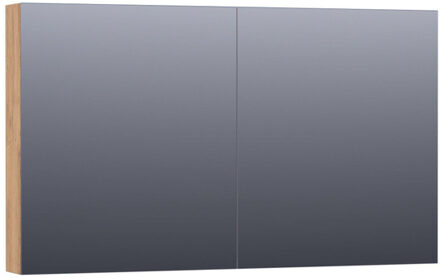 Brauer Impress Deluxe spiegelkast - 120x70x15cm - interne en externe verlichting - 2 dubbelzijdige spiegeldeuren - Chateau SK-IMD120CH Old Castle mat