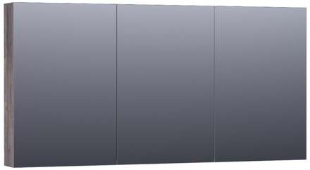 Brauer Impress Deluxe Spiegelkast - 140 cm - met interne en externe Verlichting - 3 Dubbelzijdige Spiegeldeuren - Driftwood