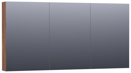 Brauer Impress Deluxe Spiegelkast - 140 cm - met interne en externe Verlichting - 3 Dubbelzijdige Spiegeldeuren - Forest Cacao