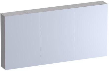 Brauer Impress Deluxe Spiegelkast - 140 cm - met interne en externe Verlichting - 3 Dubbelzijdige Spiegeldeuren - Forest Seashell