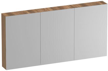 Brauer Impress Deluxe Spiegelkast - 140 cm - met interne en externe Verlichting - 3 Dubbelzijdige Spiegeldeuren - Honey