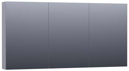 Brauer Impress Deluxe Spiegelkast - 140 cm - met interne en externe Verlichting - 3 Dubbelzijdige Spiegeldeuren - Mat Grijs