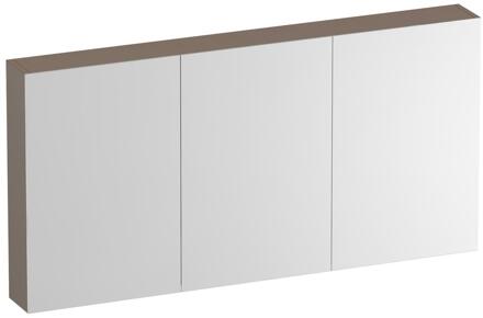 Brauer Impress Deluxe Spiegelkast - 140 cm - met interne en externe Verlichting - 3 Dubbelzijdige Spiegeldeuren - Mat Mokka