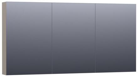 Brauer Impress Deluxe Spiegelkast - 140 cm - met interne en externe Verlichting - 3 Dubbelzijdige Spiegeldeuren - Mat Taupe