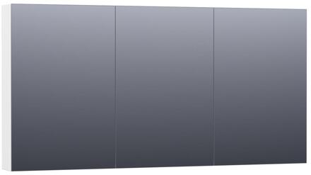 Brauer Impress Deluxe Spiegelkast - 140 cm - met interne en externe Verlichting - 3 Dubbelzijdige Spiegeldeuren - Mat Wit