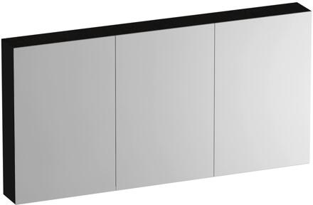 Brauer Impress Deluxe Spiegelkast - 140 cm - met interne en externe Verlichting - 3 Dubbelzijdige Spiegeldeuren - Timber Black