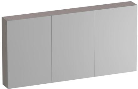 Brauer Impress Deluxe Spiegelkast - 140 cm - met interne en externe Verlichting - 3 Dubbelzijdige Spiegeldeuren - Timber Greige