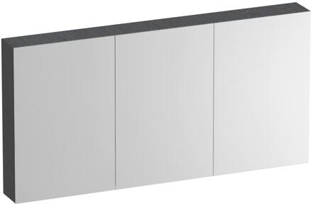 Brauer Impress Deluxe Spiegelkast - 140 cm - met interne en externe Verlichting - 3 Dubbelzijdige Spiegeldeuren - Timber Grey