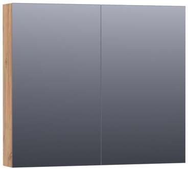 Brauer Impress Deluxe Spiegelkast - 80 cm - met interne en externe Verlichting - 2 Dubbelzijdige Spiegeldeuren - Chateau