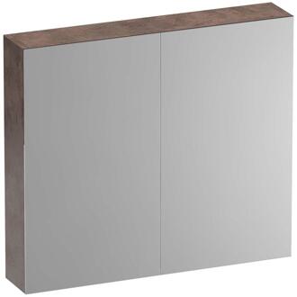 Brauer Impress Deluxe Spiegelkast - 80 cm - met interne en externe Verlichting - 2 Dubbelzijdige Spiegeldeuren - Erosion
