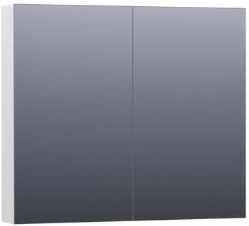 Brauer Impress Deluxe Spiegelkast - 80 cm - met interne en externe Verlichting - 2 Dubbelzijdige Spiegeldeuren - Hoogglans Wit