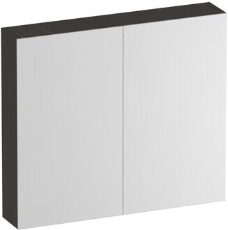 Brauer Impress Deluxe Spiegelkast - 80 cm - met interne en externe Verlichting - 2 Dubbelzijdige Spiegeldeuren - Timber Anthracite